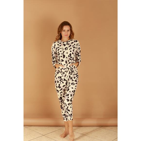 NWT Animal Print Cozy Jogger Hoodie Lounge Set - Medium - Picture 1 of 12